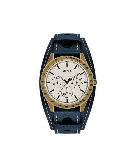 Guess Men's Blue Leather Watch - One Size
