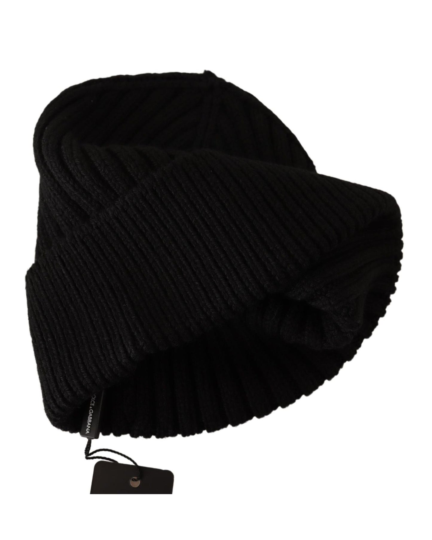 100% Authentic Dolce & Gabbana Cable Knit Beanie Hat with Fleece Liner One Size Women