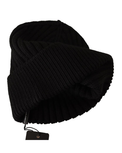 100% Authentic Dolce & Gabbana Cable Knit Beanie Hat with Fleece Liner One Size Women