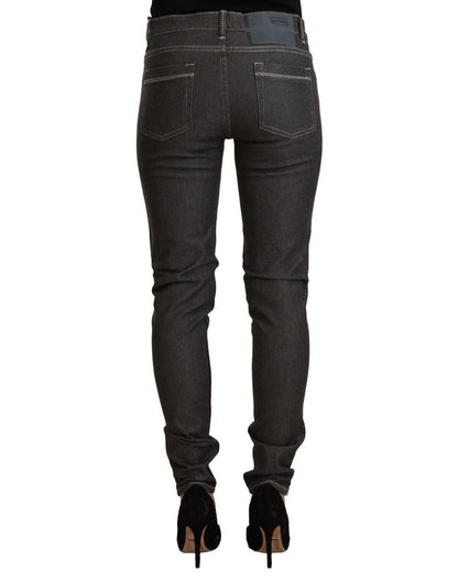 Skinny Mid Waist Denim Jeans with Zipper Closure W25 US Women