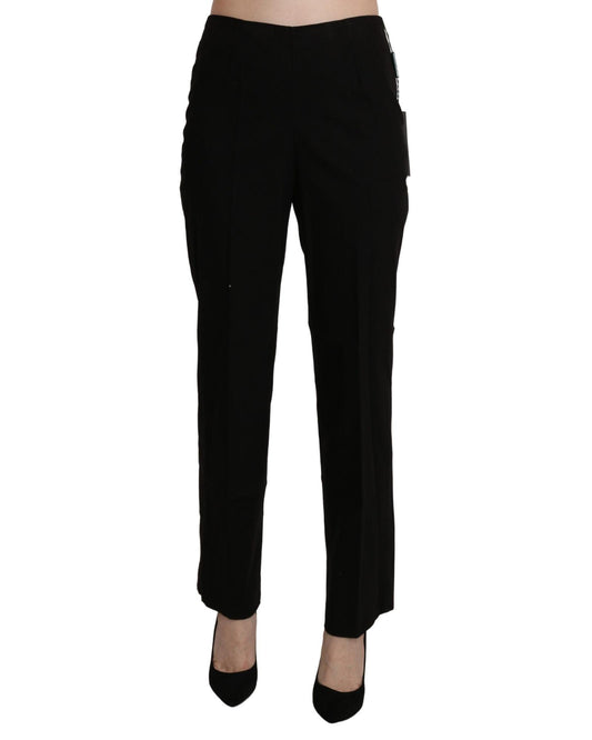 Black High Waist Straight Pants 44 IT Women