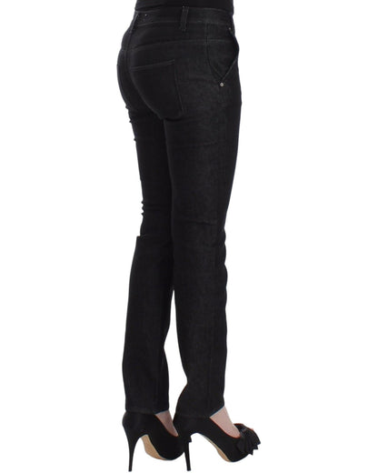 Authentic Ermanno Scervino Black Skinny Jeans with Logo Details W26 US Women