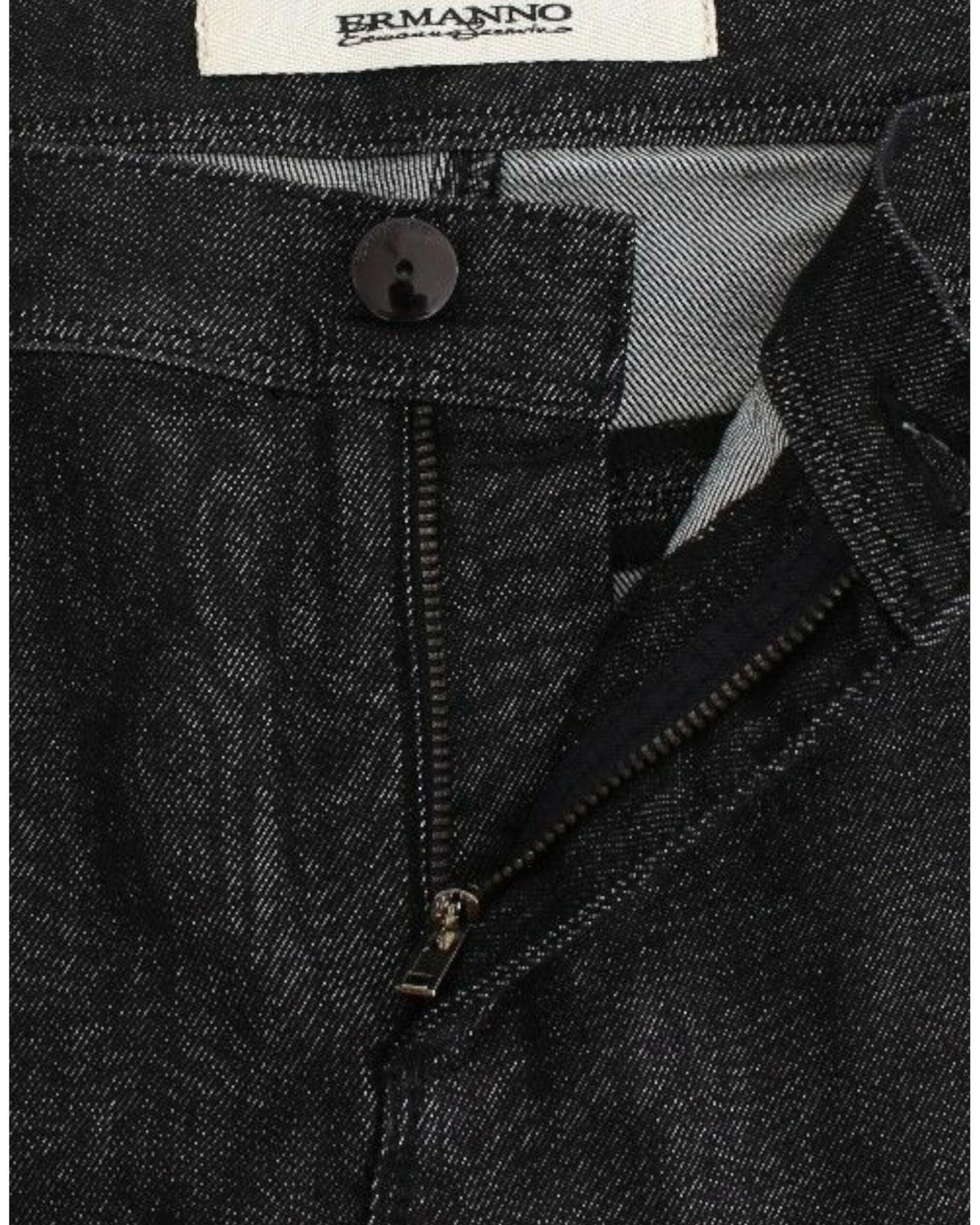 Authentic Ermanno Scervino Black Skinny Jeans with Logo Details W26 US Women