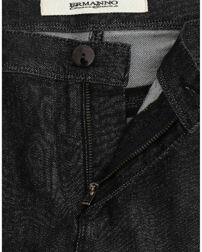 Authentic Ermanno Scervino Black Skinny Jeans with Logo Details W26 US Women