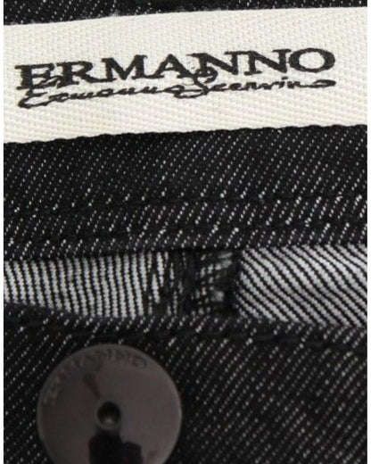 Authentic Ermanno Scervino Black Skinny Jeans with Logo Details W26 US Women