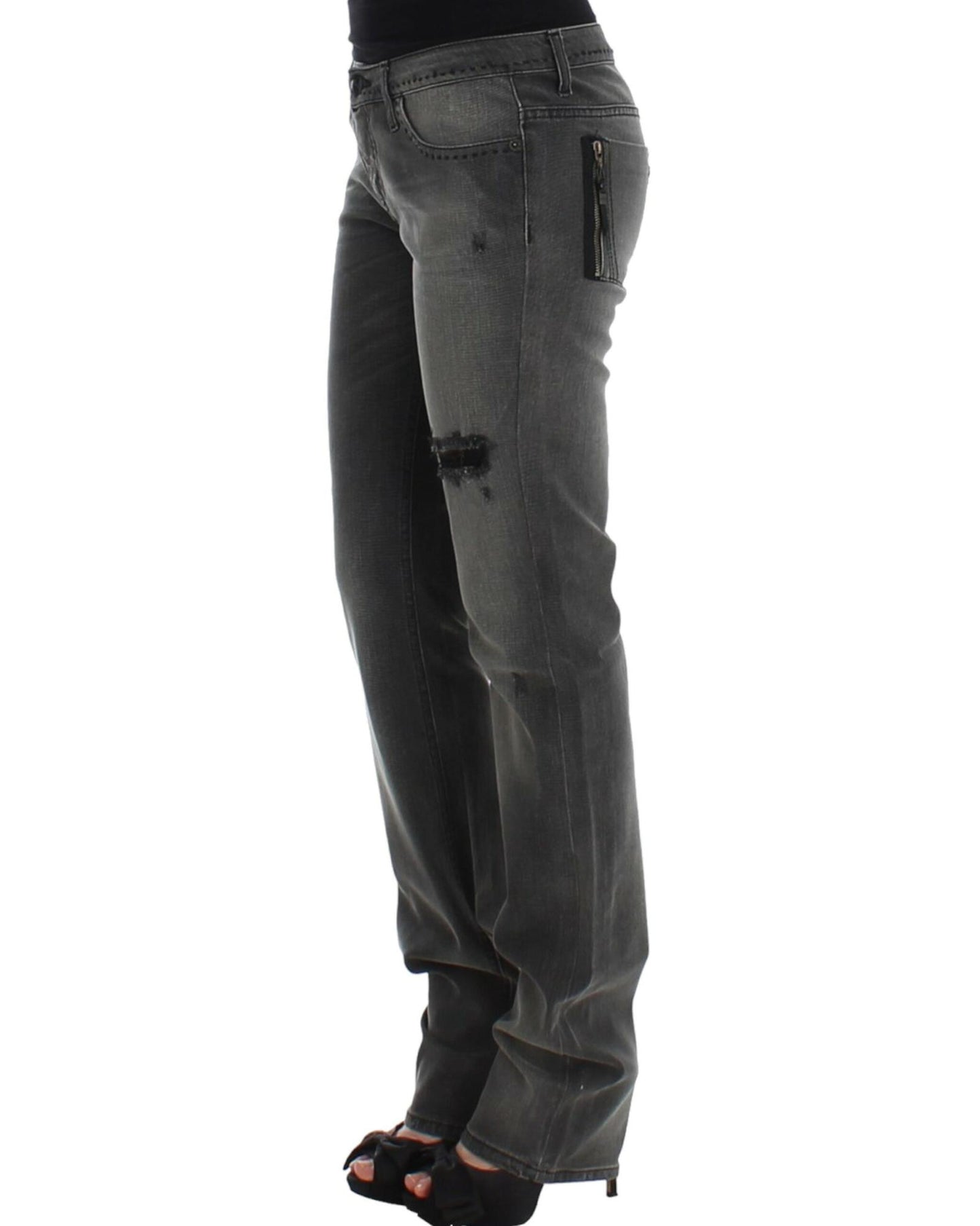 CNC Costume National Gray Straight Leg Jeans W26 US Women