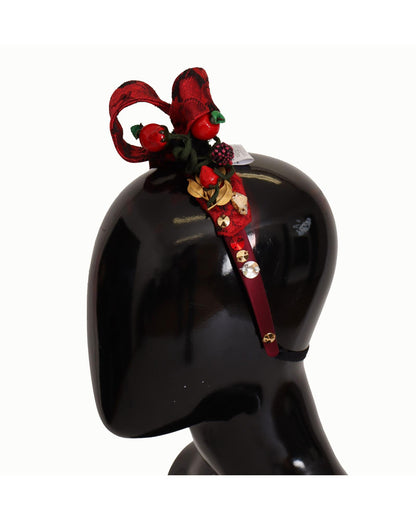 Dolce & Gabbana Cherry Sicily Headband with Multicolor Embellishment One Size Women
