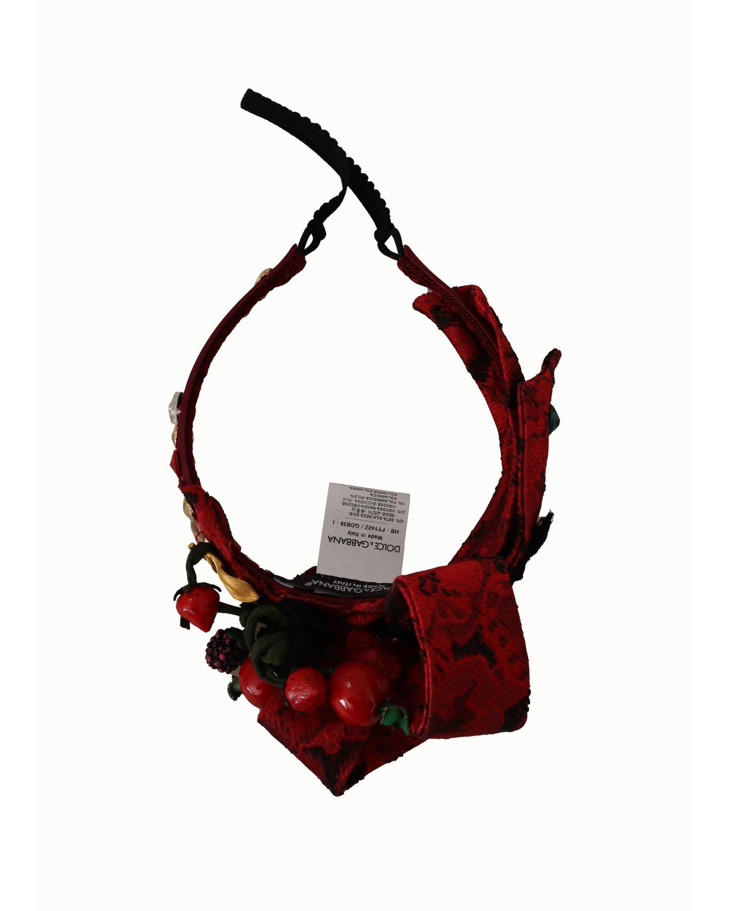 Dolce & Gabbana Cherry Sicily Headband with Multicolor Embellishment One Size Women