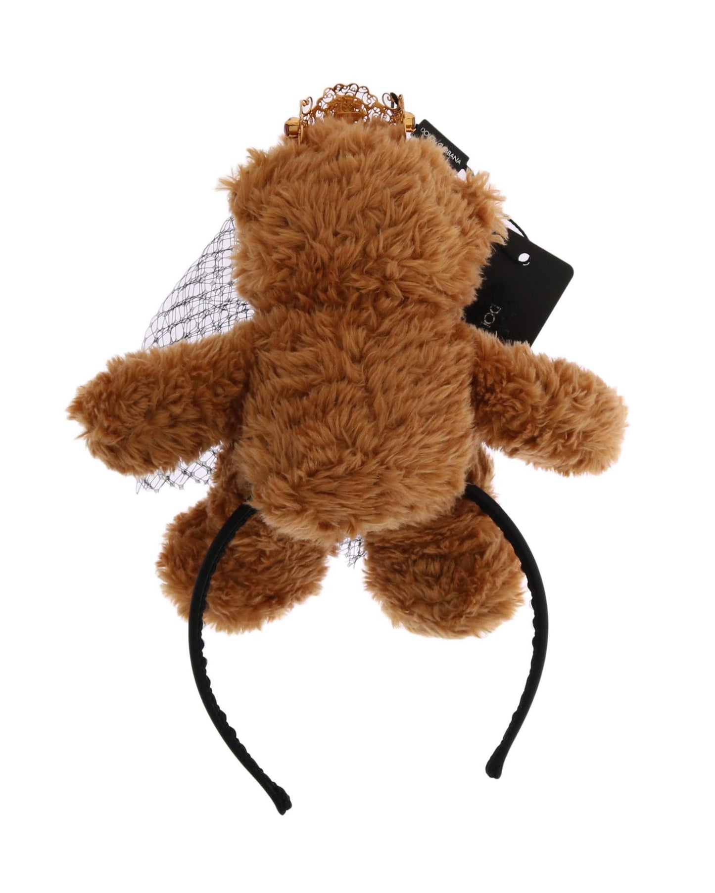 Dolce & Gabbana Brown Teddy Bear Crystal Hair Band One Size Women