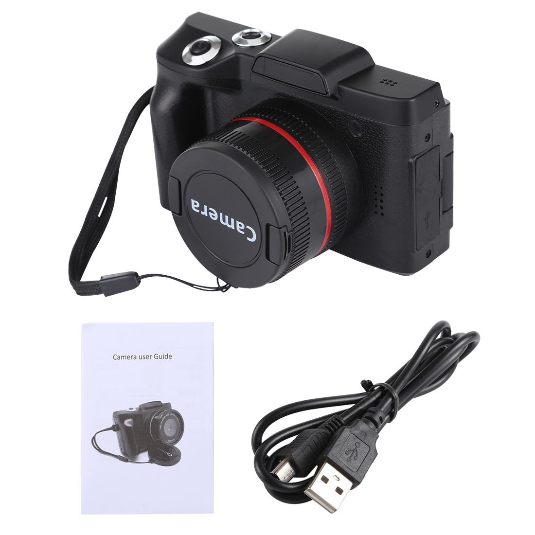 Hd 720p Recording Flip Screen Digital Camera with Interchangeable Lens and Infrared Lens - Black
