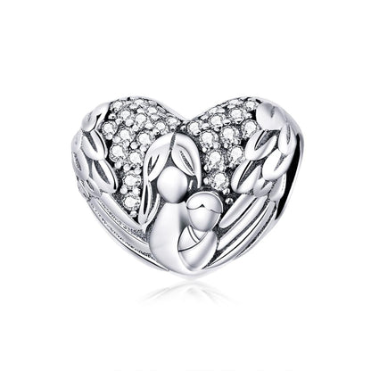925 Sterling Silver Motherly Love Relief Beads For Diy Bracelets & Necklaces