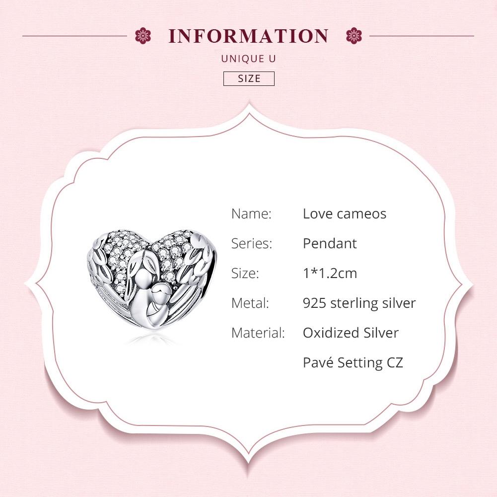 925 Sterling Silver Motherly Love Relief Beads For Diy Bracelets & Necklaces