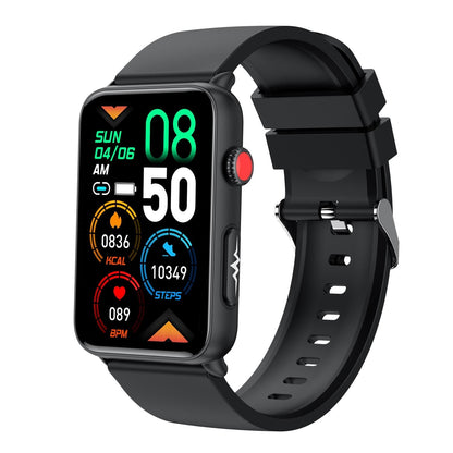 Bluetooth Smart Watch With Ecg Temperature And Heart Rate - Brown Leather