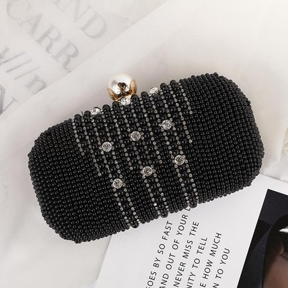 Rhinestone Evening Bag With Chain Strap