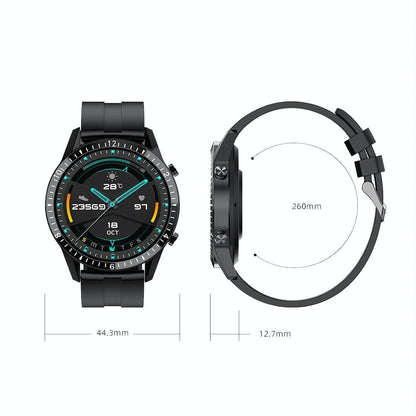 1.3 Inch Heart Rate / Blood Pressure / Blood Oxygen Monitoring Watch - Brown Leather