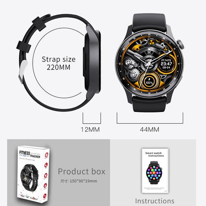 1.35 Inch Smart Watch Bluetooth Calls Health Monitoring 150+ Sports Black - Black Bamboo