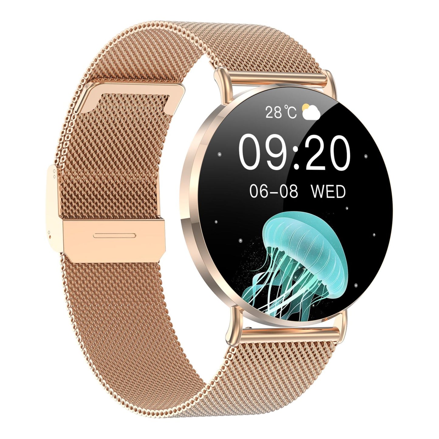 1.32 Inch Colour Screen Smart Watch With Bluetooth Call & Health Monitoring - Gold