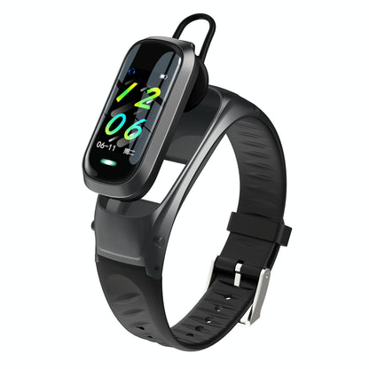 Smart Bracelet With Ai Voice Sleep & Heart Rate Monitoring Call Rejection - Black