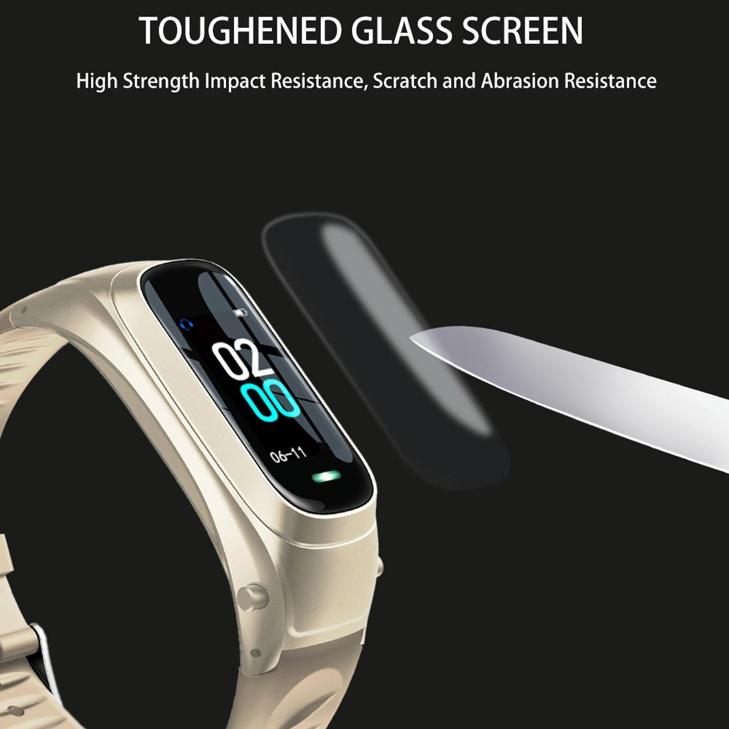Smart Bracelet With Ai Voice Sleep & Heart Rate Monitoring Call Rejection - Black