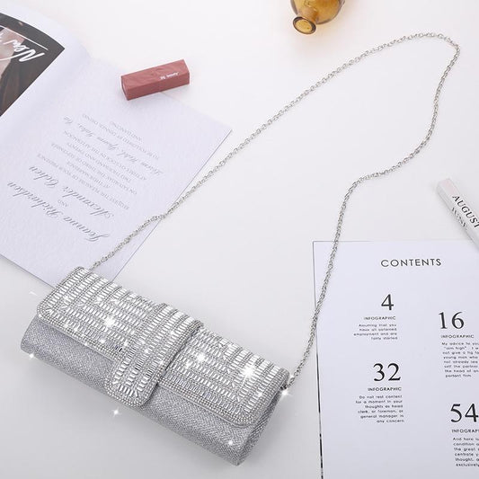 Black Shoulder Bag For Ladies Elegant Hand Messenger - Silver
