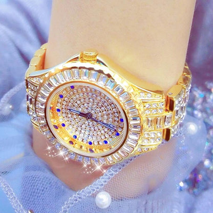 Diamond-inlaid Women Chain Watch - Elegant Jewelry - Silver