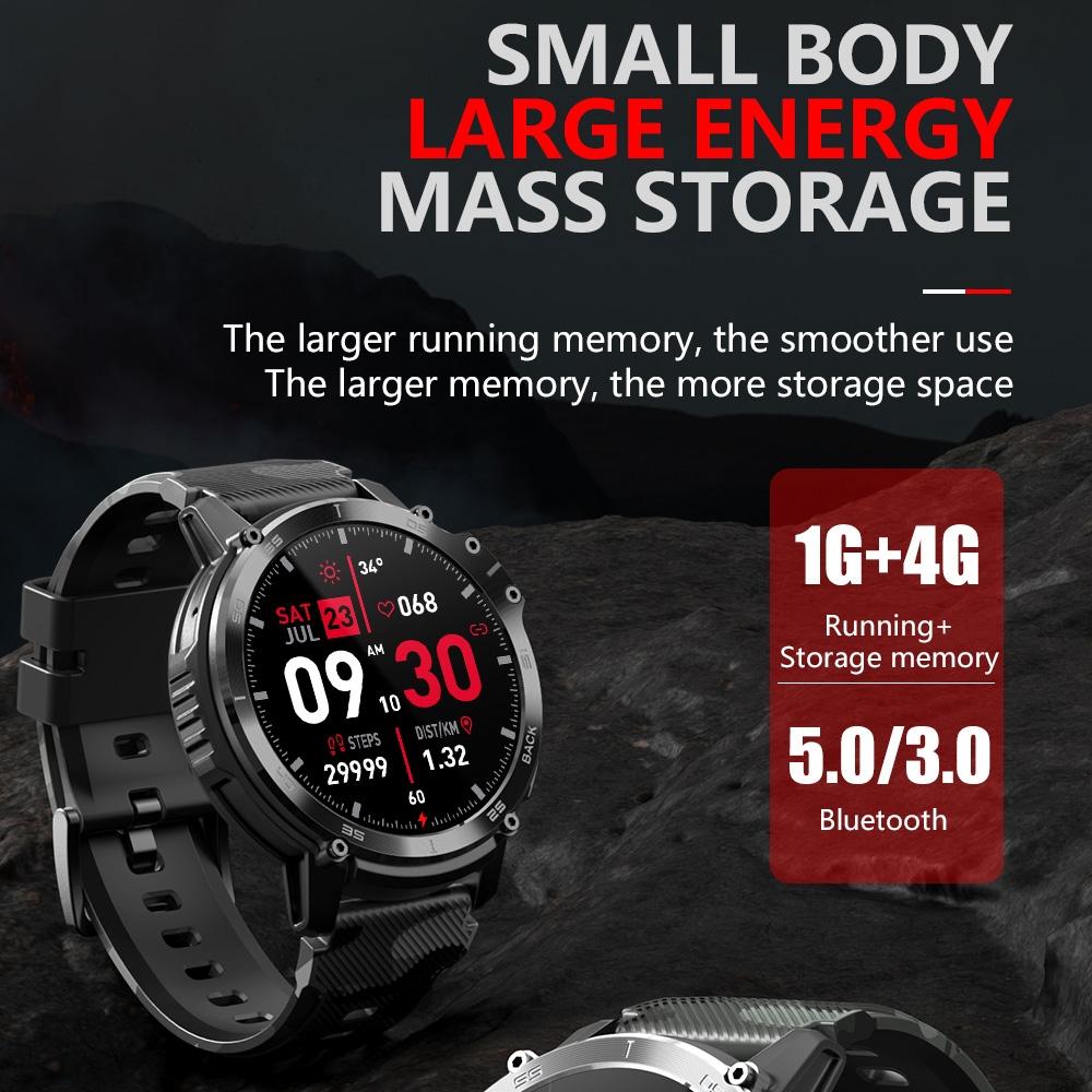 1.6 Inch Round Screen Bluetooth Smart Watch Support Health Monitoring & 24 Sports Modes Black