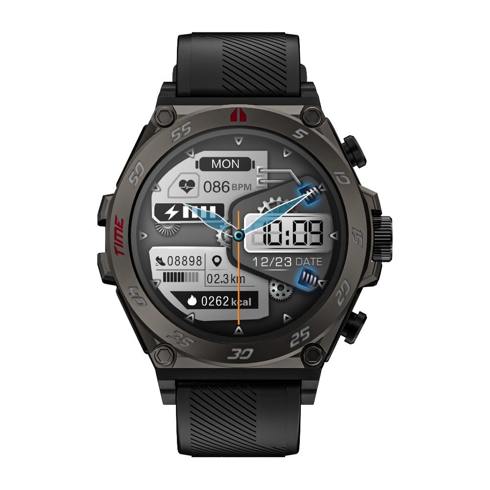 1.53 Inch Ip67 Bt5.0 Sport Smart Watch With Earbuds Support Bluetooth Call / Sleep / Blood Oxygen / Heart Rate / Blood Pressure Health Monitor - Black