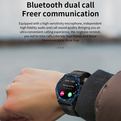 1.53 Inch Ip67 Bt5.0 Sport Smart Watch With Earbuds Support Bluetooth Call / Sleep / Blood Oxygen / Heart Rate / Blood Pressure Health Monitor - Black