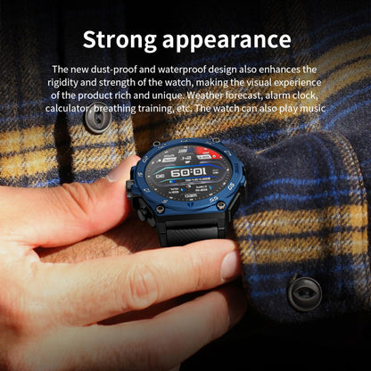 1.53 Inch Ip67 Bt5.0 Sport Smart Watch With Earbuds Support Bluetooth Call / Sleep / Blood Oxygen / Heart Rate / Blood Pressure Health Monitor - Black