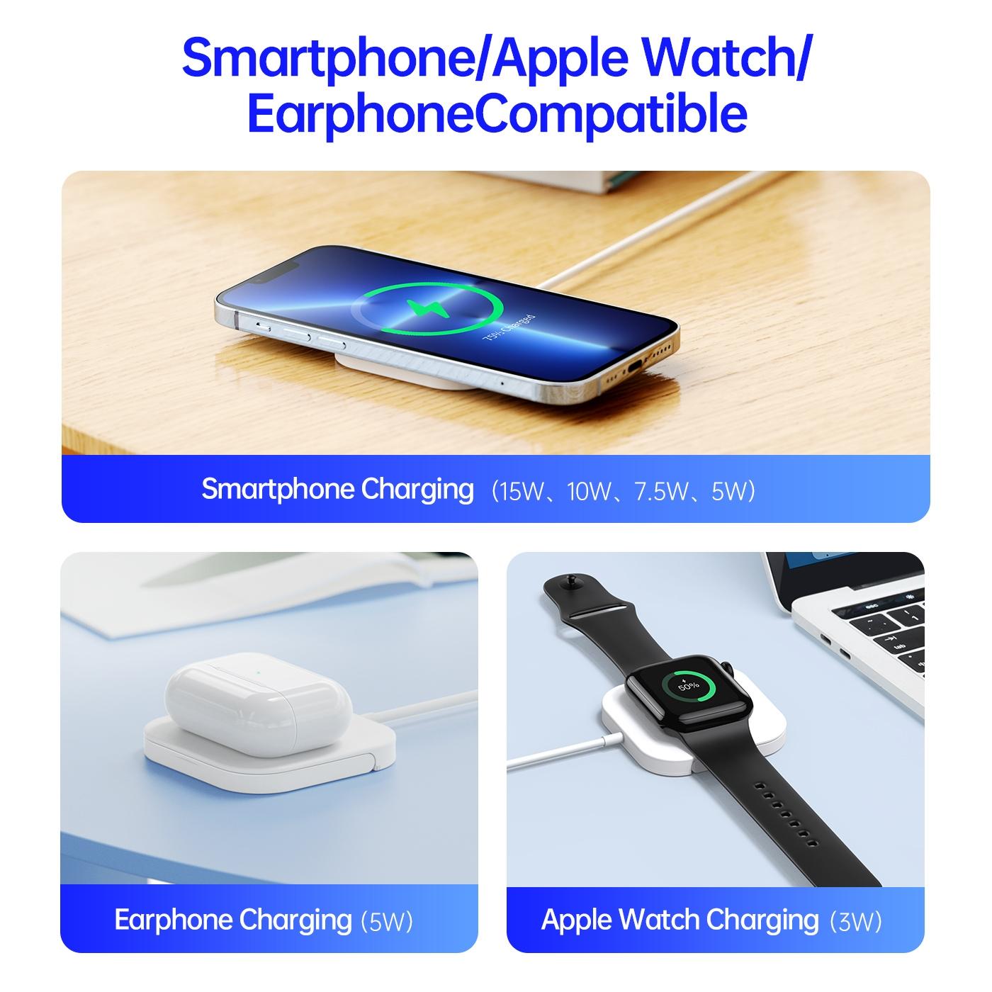 3 In 1 Magnetic Wireless Charger White