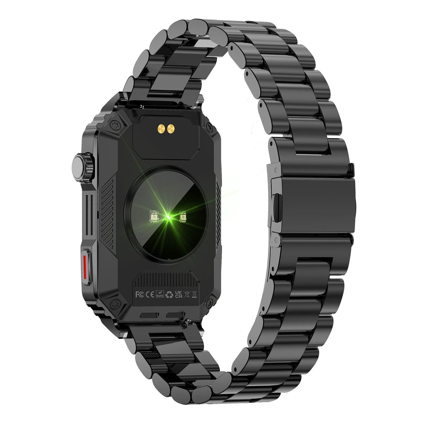 Smart Bracelet With Sleep Detection And Steel Strap - Bt5.2 - Black