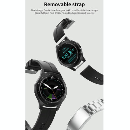 Waterproof Smart Bracelet With Touch Screen Bluetooth Call And Heart Rate Monitor - Black