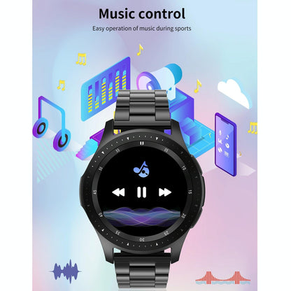 Waterproof Smart Bracelet With Touch Screen Bluetooth Call And Heart Rate Monitor - Black