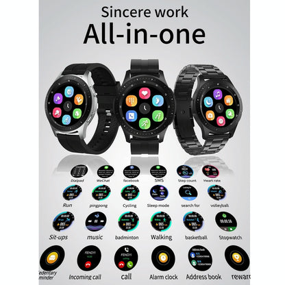 Waterproof Smart Bracelet With Touch Screen Bluetooth Call And Heart Rate Monitor - Black