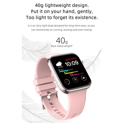 1.69 Inch Ip67 Waterproof Smart Watch With Touch Screen Health Monitoring - Red