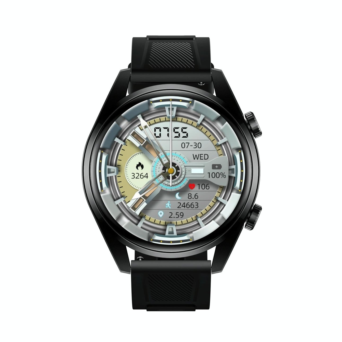 1.43 Inch Ip67 Sport Smart Watch Support Bluetooth Call / Sleep / Blood Oxygen / Heart Rate / Blood Pressure Health Monitor - Black