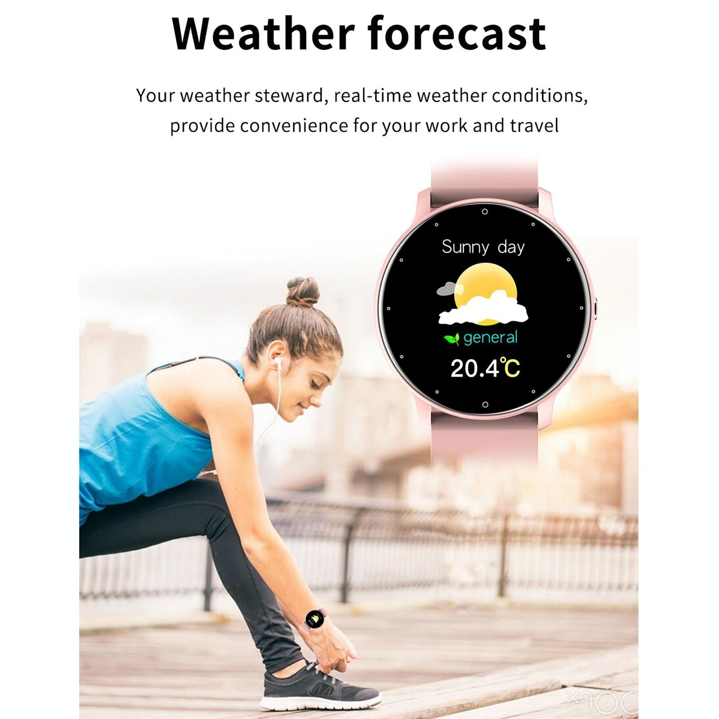1.28 Inch Touch Screen Ip67 Waterproof Smart Watch Support Blood Pressure Monitoring / Sleep Monitoring / Heart Rate Monitoring - Black