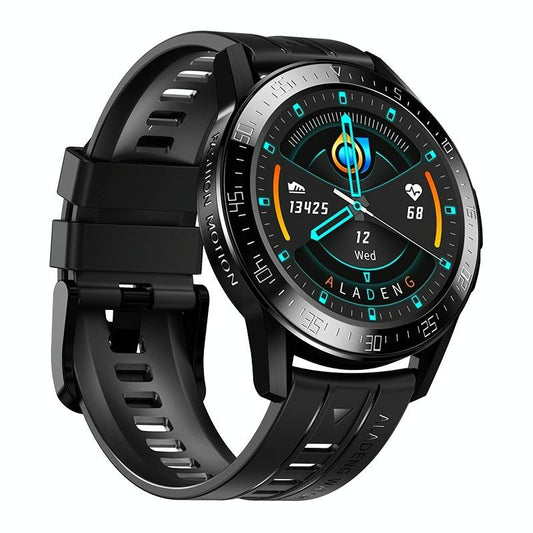 1.3 Inch Full-Fit Round Screen Smart Watch Support Sleep Monitor / Heart Rate Monitor / Temperature Monitoring Black