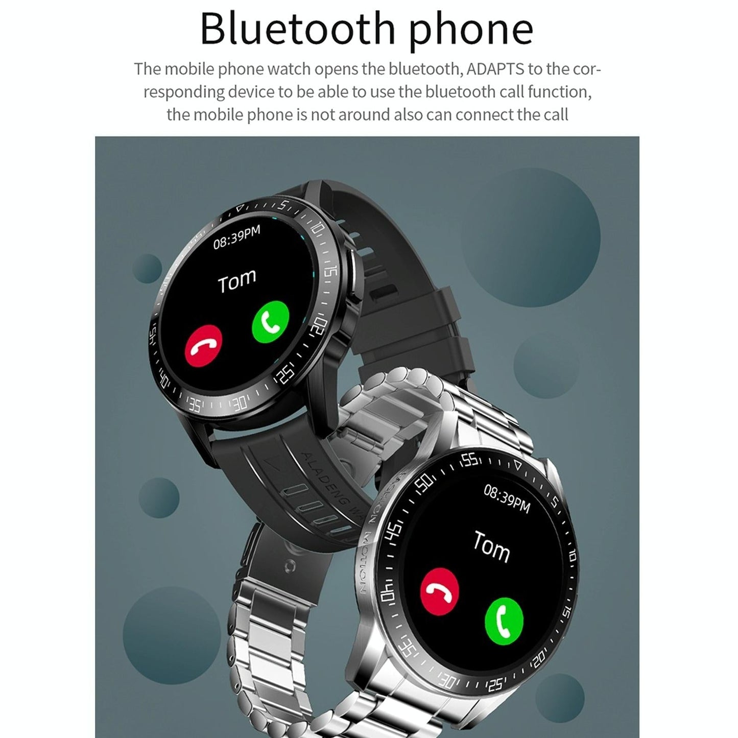 1.3 Inch Full-Fit Round Screen Smart Watch Support Sleep Monitor / Heart Rate Monitor / Temperature Monitoring Black