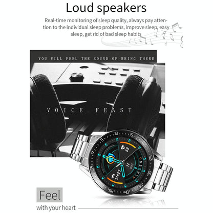 1.3 Inch Full-Fit Round Screen Smart Watch Support Sleep Monitor / Heart Rate Monitor / Temperature Monitoring Black