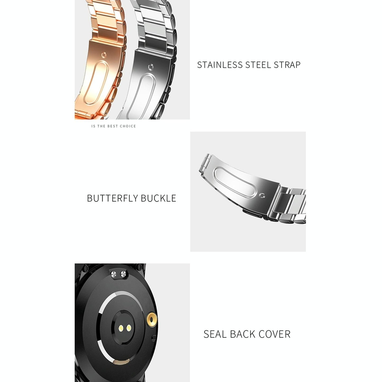 1.3 Inch Full-Fit Round Screen Smart Watch Support Sleep Monitor / Heart Rate Monitor / Temperature Monitoring Black