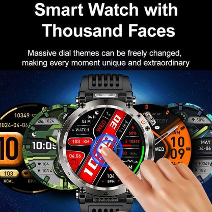 Waterproof Smart Watch With Flashlight And Compass - 1 Inch - Orange