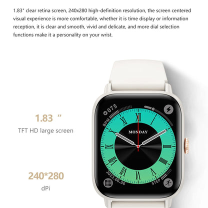 1.83 Inch Bt5.2 Smart Sport Watch Support Bluetooth Call / Sleep / Blood Sugar / Blood Oxygen / Heart Rate / Blood Pressure Health Monitor - Pink