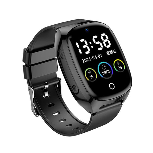 1.54 Inch Ips Screen Smart Watch Support Tracking And Positioning & 4G Video Call Body Temperature Measurement Black