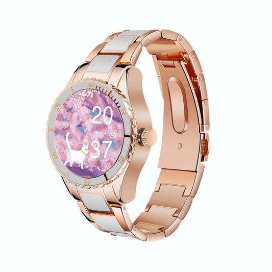 Smart Bracelet With Touch Screen Heart Monitoring Voice Control And Cycle Reminder - White