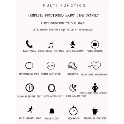 Smart Bracelet With Touch Screen Heart Monitoring Voice Control And Cycle Reminder - White