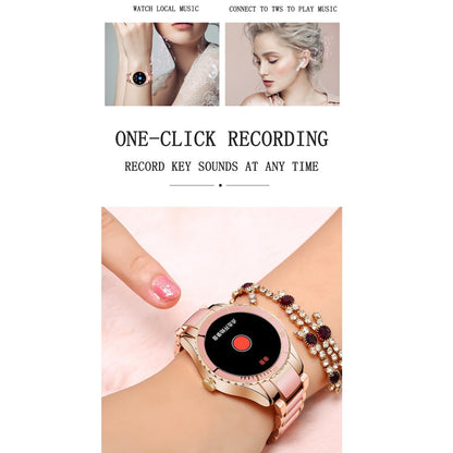 Smart Bracelet With Touch Screen Heart Monitoring Voice Control And Cycle Reminder - White