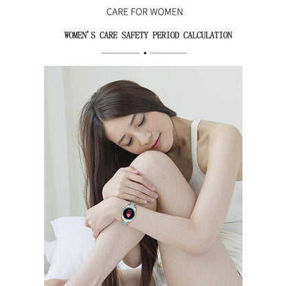 Smart Bracelet With Touch Screen Heart Monitoring Voice Control And Cycle Reminder - White
