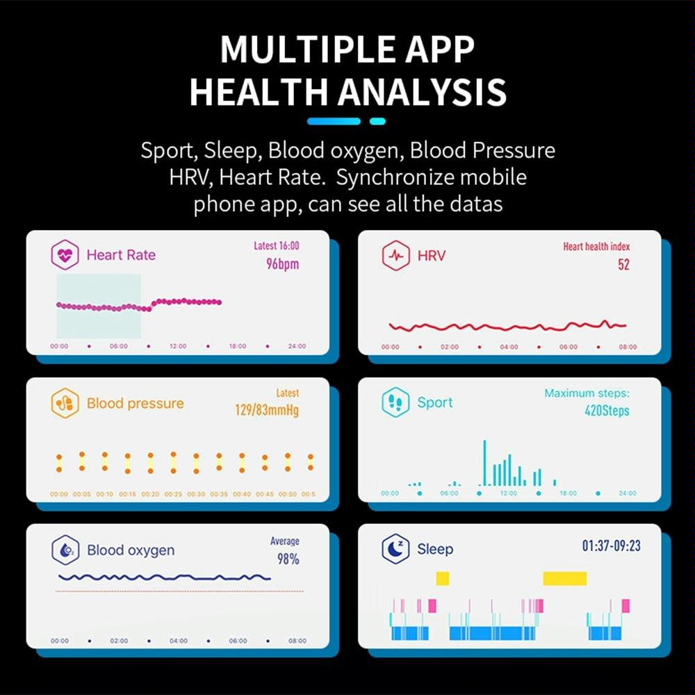 Smart Bracelet With Tft Hd Display Blood Oxygen & Sleep Monitoring - Black