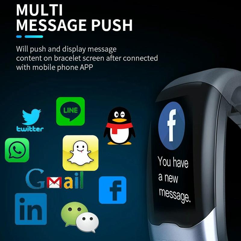 Smart Bracelet With Tft Hd Display Blood Oxygen & Sleep Monitoring - Black